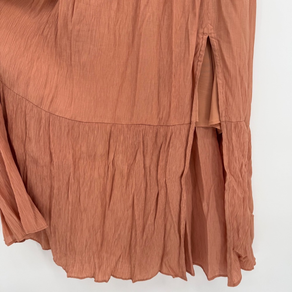 Abercrombie & Fitch Spaghetti‎ Strap Tiered Rust Peach Midi Dress XXL NWT - Picture 4 of 9